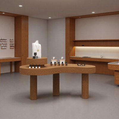 Présentoir simple dans un centre commercial