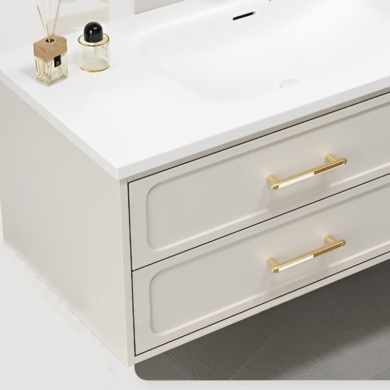 French cream style rest room bathroom cabinet, 47" 