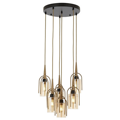 6 - Light Black/Gold Cluster Pendant