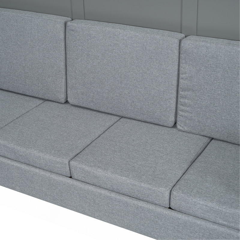 Grand lit escamotable mural avec canapé, gris, Gris