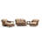 Causeuse, table basse, repose-pieds et table d’appoint en rotin 8 pièces avec coussins Sunbrella Cayman