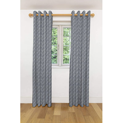 Cotton Blend Blackout Curtain Pair