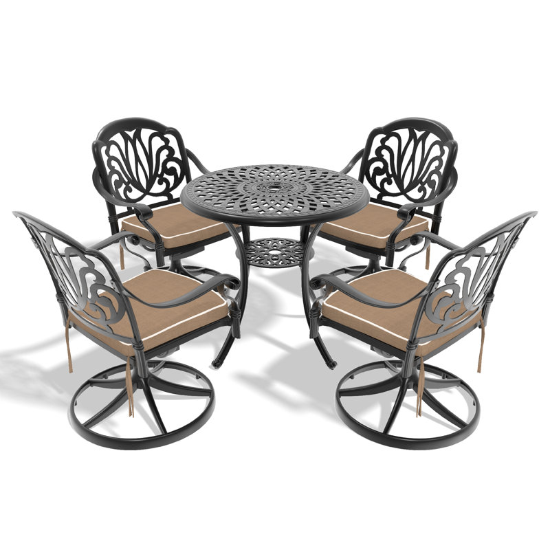Ensemble repas d'extérieur traditionnel élégant en aluminium Elegant Comfort