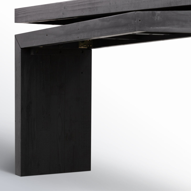 Matthes Solid Wood Console Table, 30.75" H x 94" W x 15" D, Aged Black Pine