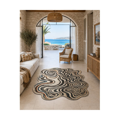 Tapis tissé à motif nautique Mosso