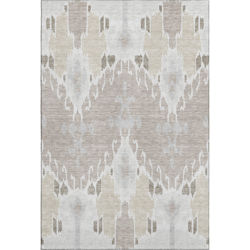 Premium Machine Washable Prisco Ivory Rug, Rectangle 5' x 7'6"
