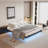 Cyndra 10'' Full Size Bed Frame with LED Lights, Remote Control and Charging Station, No Boxspring Needed-986761434-995316987