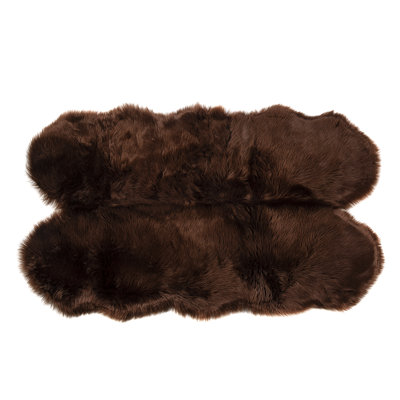 Tapis brun en fausse fourrure lavable Quad Pelt - 3 pi x 5 pi