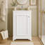 Meuble-lavabo de 20 po avec lavabo en céramique, ensemble de meuble-lavabo simple autoportant avec porte à fermeture douce, tablette réglable, style moderne-123654714