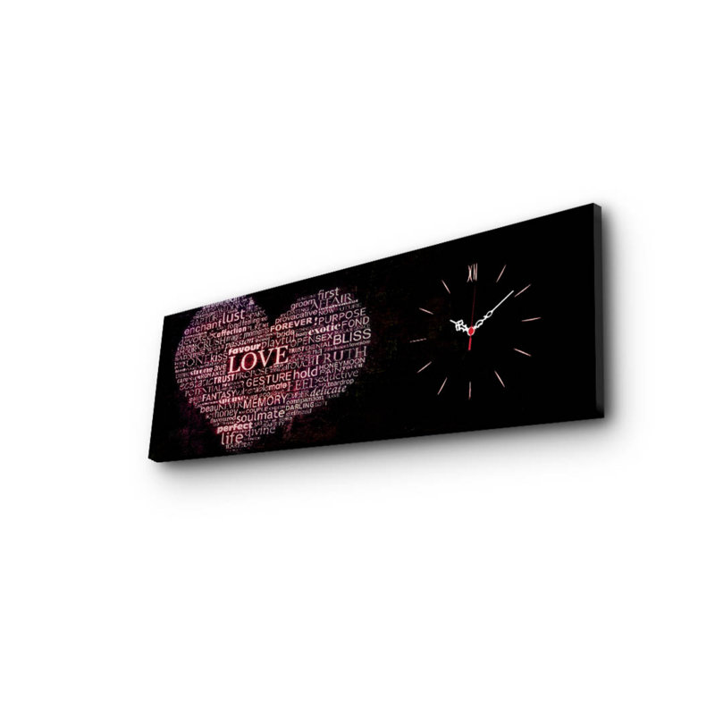 Horloge murale élégante en toile 11,8 po x 35,4 po | Toile 100% suède avec cadre 100% bois (épaisseur: 1,2 po) | Décoration élégante pour le salon, la chambre à coucher et le bureau, design intemporel