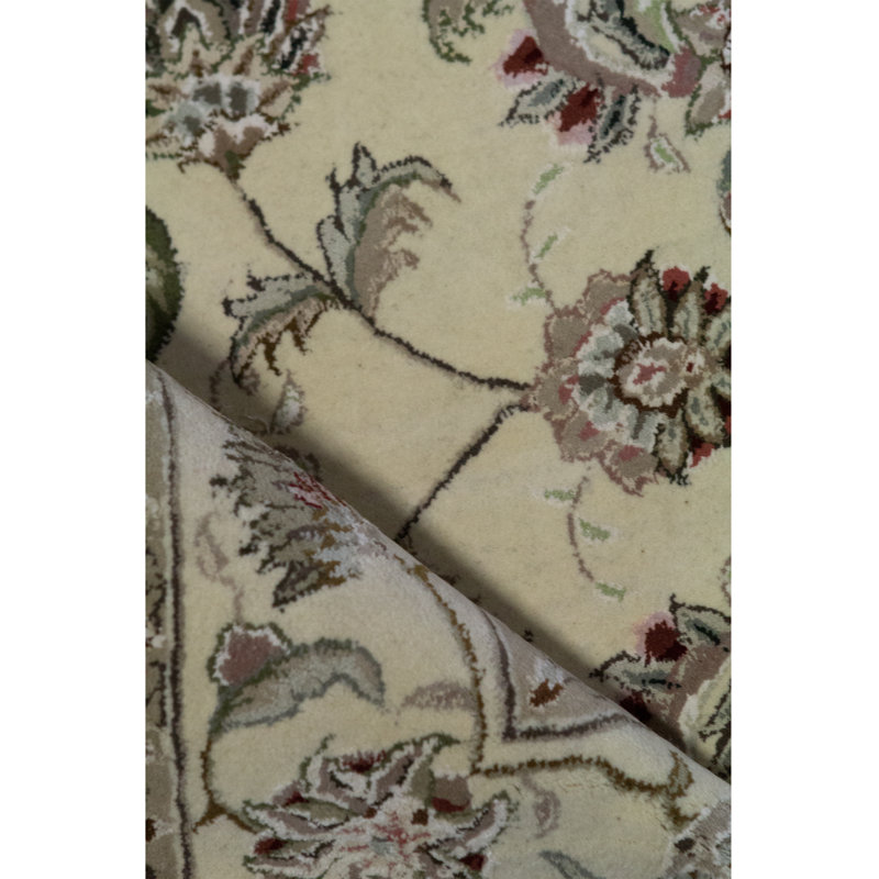 Hand-Knotted High-Quality Wine and Ivory Area Rug