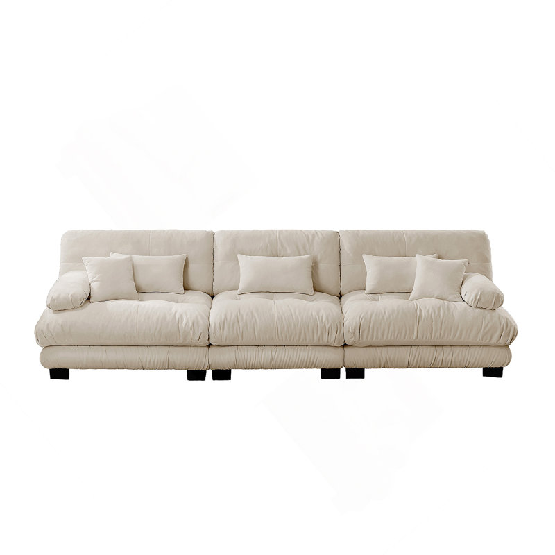 Canapé modulaire confortable en chenille pour divers espaces, rehaussant le style intérieur, Café clair