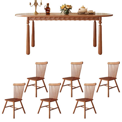 Boxwood oval dining table set