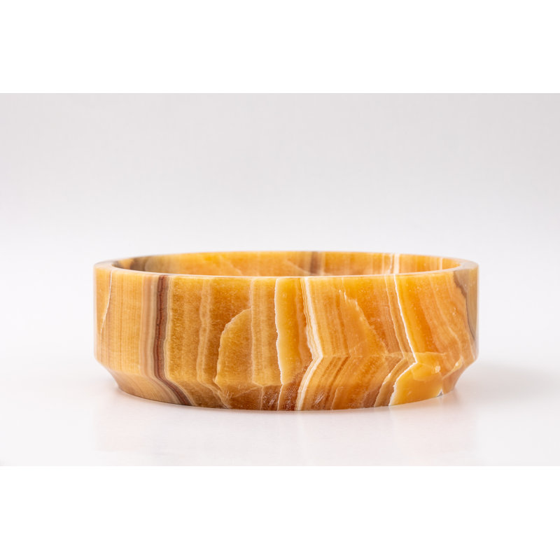 Natural Stone Vessel Bathroom Sink Circular Burj Honey Onyx