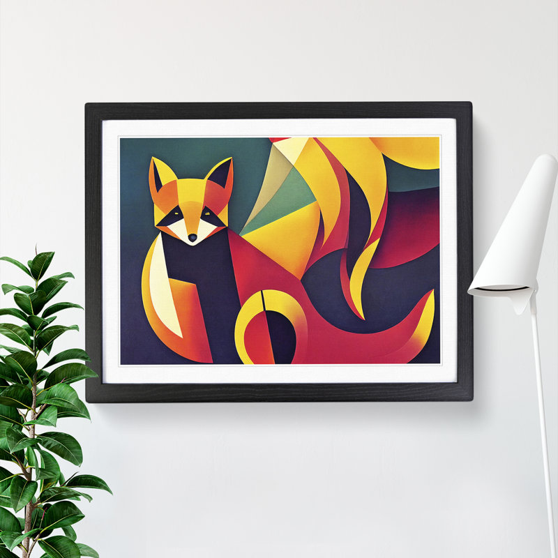Fox Deco - Single Picture Frame Print, Black, 25cm H x 34cm W x 2cm D