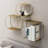 3-Piece Wall Mounted Floating Shelves – Vintage Brass Metal Decorative Display Shelving Set