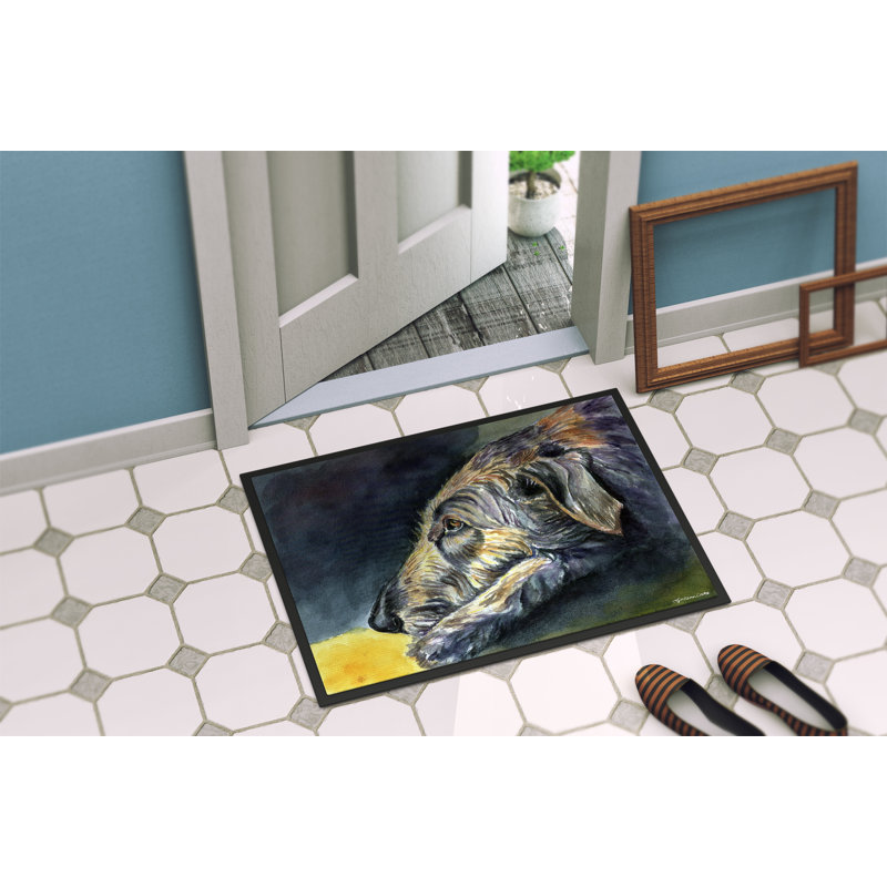 Tapis de porte pour l’extérieur antidérapant-canapé-lit irish lévrier, Rectangle 2 pi x 3 pi