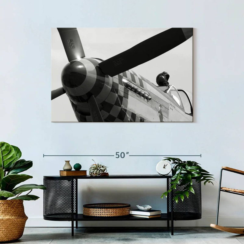 Mehar Mustang Fighter Plane, 30" H x 45" W