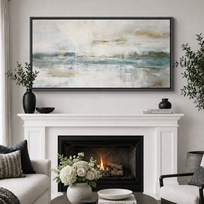 Œuvre abstraite grunge verte et grise, tableau mural moderne et industriel chic, impression giclée sur toile encadrée grand format