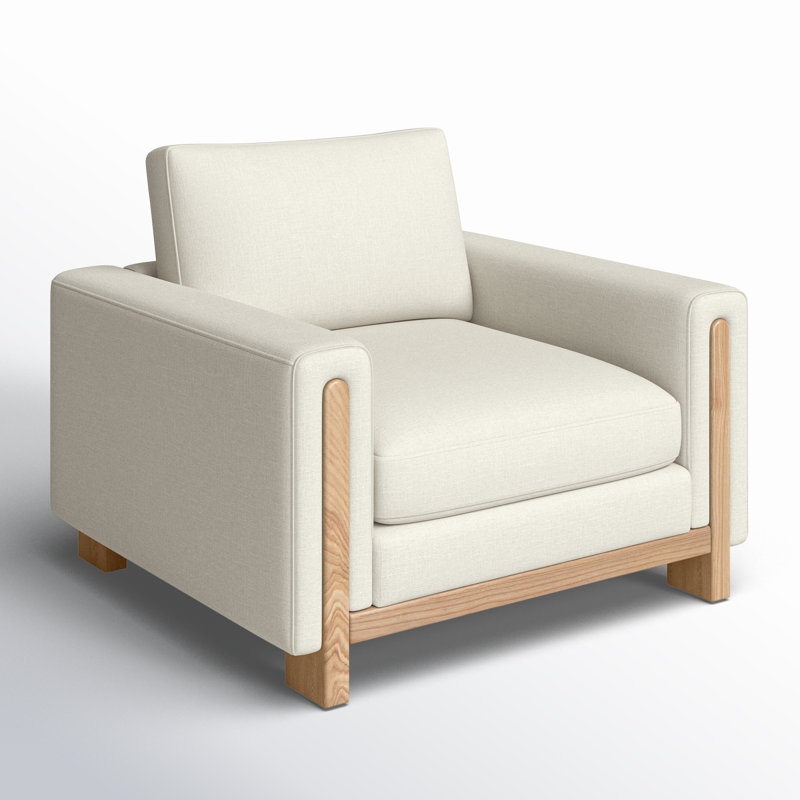 Fauteuil rembourré 43,3 po Adika, Tissage de lin Effie