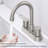 2 Handles Bathroom Sink Faucet, Brushed Nickel Centerset RV Bathroom Faucets For 3 Hole-117992915