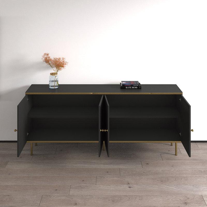 Woking 71.7" Sideboard with Matte Finish, Black