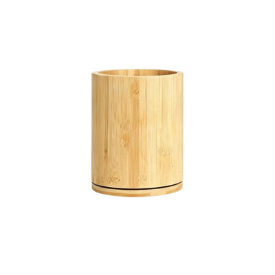 Wooden Kitchen Utensil Holder, Rotating Circle Cooking Spoon Holder, 19 x 15 x 15 cm (Wood Colour)