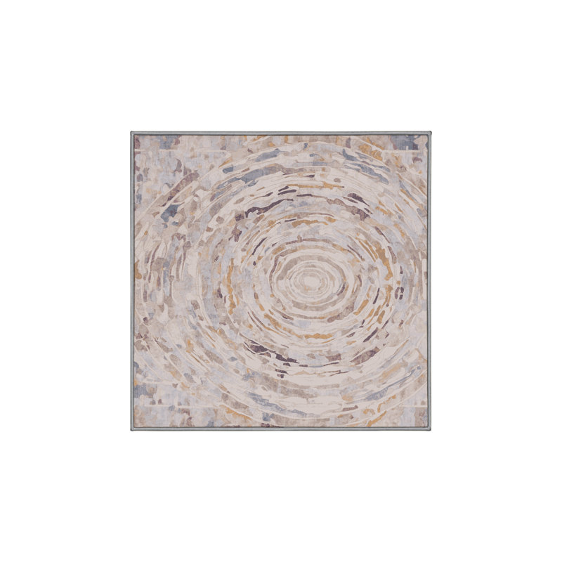 Tapis gris soyeux et moelleux, Carré 6 pi