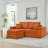 Boneless L-Shaped Sofa with Removable Ottoman, Deep Seat and Throw Pillows-1226711572