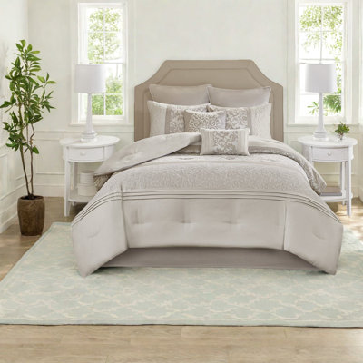Embroidered Bedding Sets, Polyester Cal King Modern Comfort For Home