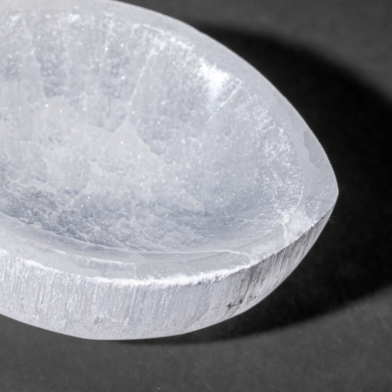 Genuine Polished Selenite Oval Bowl (378.2 Grams)