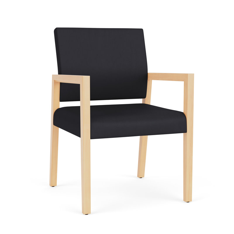 Chaise d'invité de réception Brooklyn, Naturel, Noir Patriot Plus - nettoyez le vinyle avec un lin
