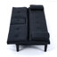 Canapé-lit 67 po en PVC noir convertible - Canapé-lit multifonctionnel avec design pliable et porte-gobelet pour le salon