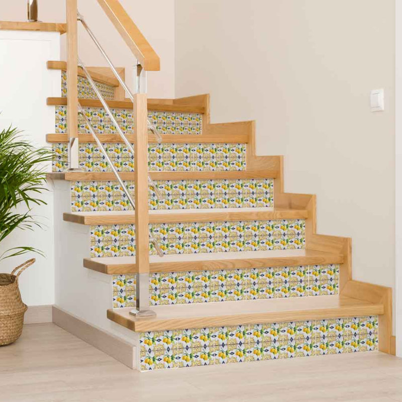 Carreau de mosaïque auto-adhésif en vinyle 4 po x 4 po Lemon