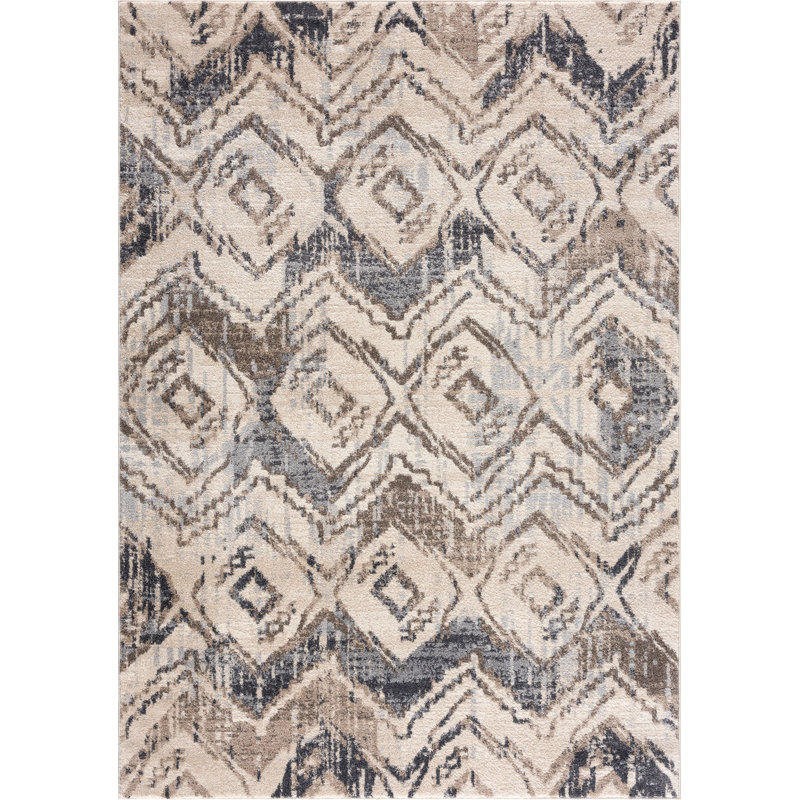 Tapis brun Ikat Artella SAH130A, Rectangle 4 pi x 6 pi