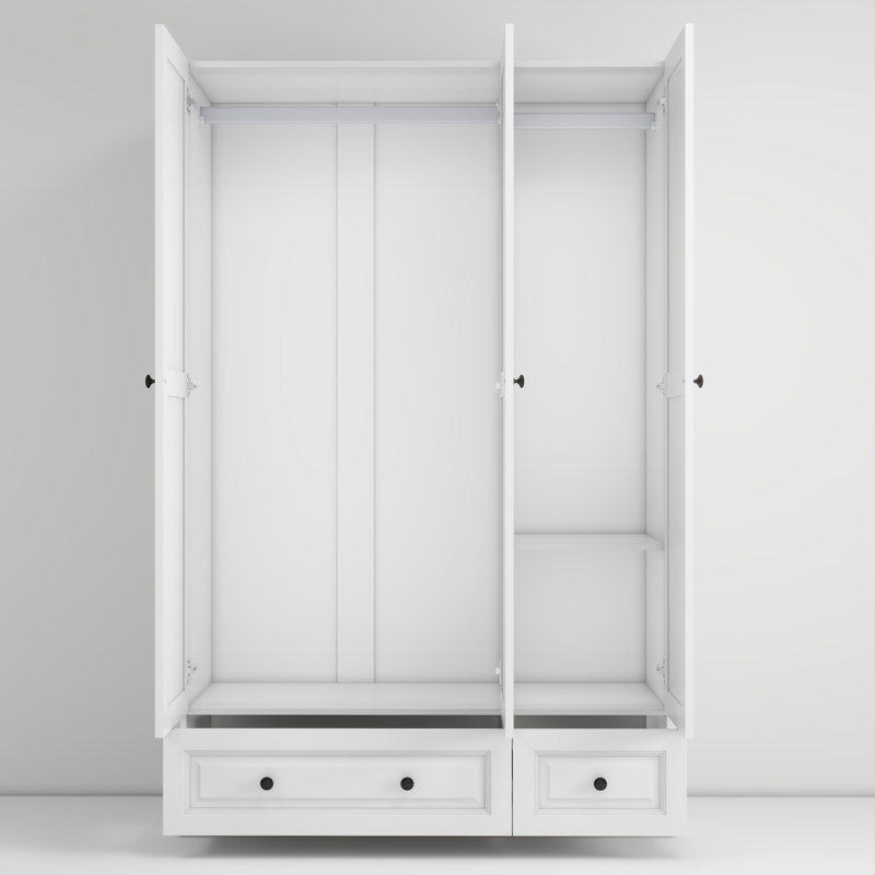 Élégante armoire à 3 portes avec 2 tiroirs et très grand rangement, organisateur de garde-robe de chambre à coucher durable