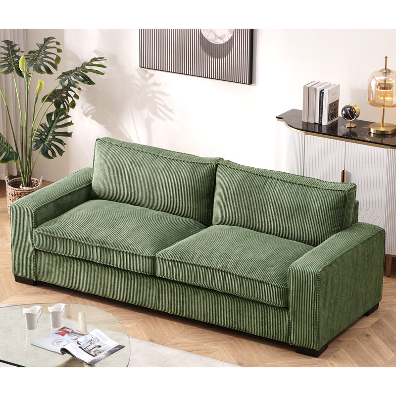 Kulpmont 79.5'' Corduroy Sofa, Green