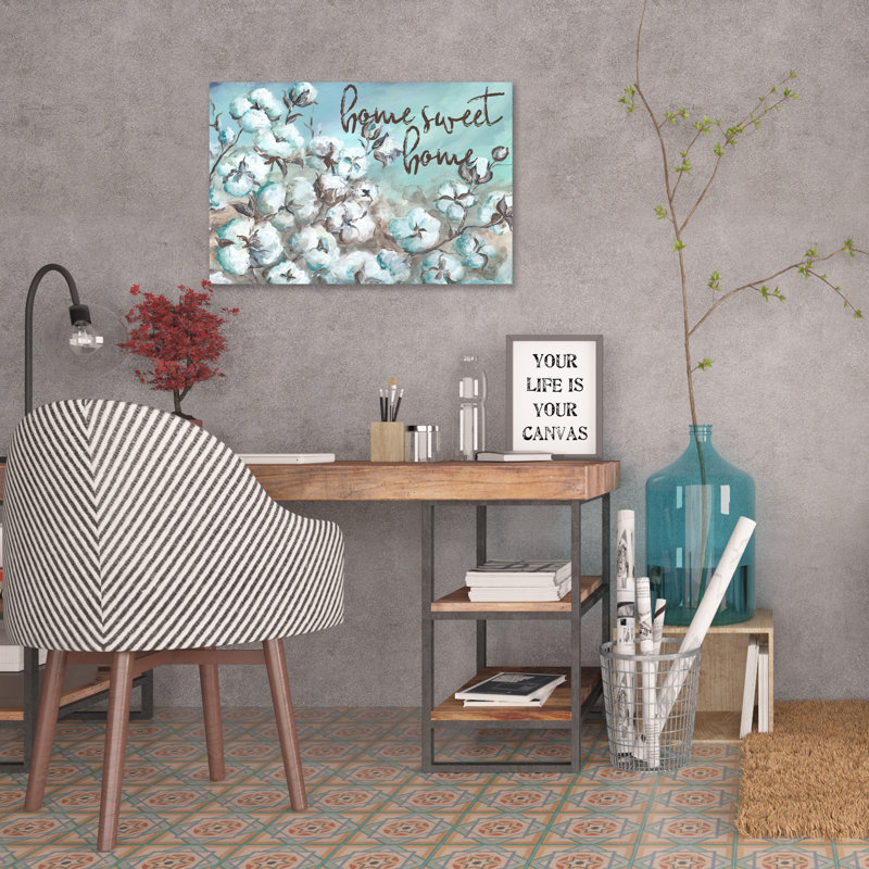 Cotton Boll Field: Home Sweet Home - reproduction sur toile, H 24 po x l 16 po