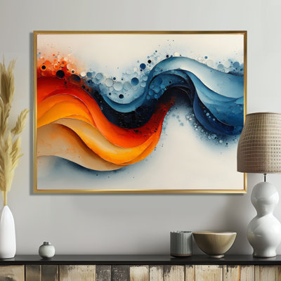 Toile abstraite omma blanche et bleue en couleur I - spirales abstraites sur toile