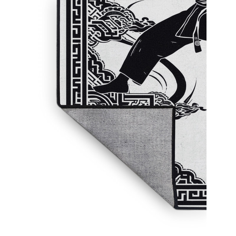 Machine Washable Bracondale Karate Kata Classic Oriental Rug in Gray – Black Binding, 4x6