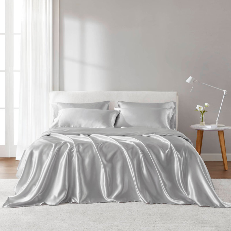 7 PCS Split Luxury Sheet Set, Light Gray, Twin Sheet Set