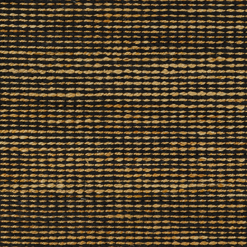 Tapis rayé noir / brun clair tissé à plat à la main Autry, Rectangle 2 pi 3 po x 3 pi 9 po