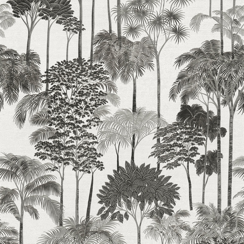 Havana 2 Collection Palm Trees Wallpaper Roll, Navy/Gold
