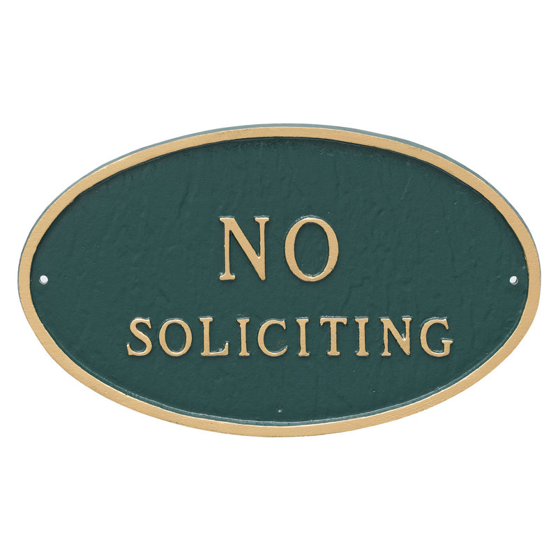Grande plaque ovale sans déclaration, Vert forêt / doré, H 8,5 po x l 13 po x P 0,25 po