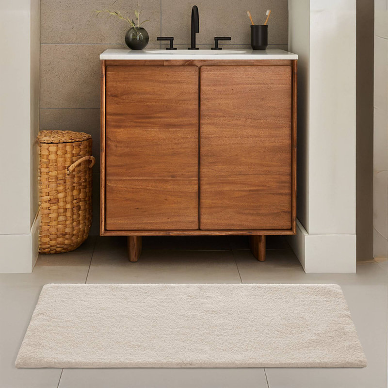 Tapis pour salle de bain Marshmallow, Rectangle - 40 po L x 24 po l, Taupe