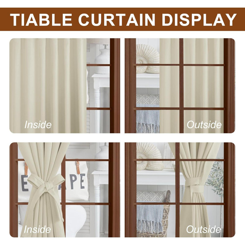 Rideaux à passants crème pour le salon - Panneaux de traitement de fenêtre isolants et isolants obscurcissants et isolants pour la chambre à coucher