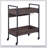 Jerrick Walnut Finish Serving Cart with 2 Tier Shelves and Metal Frame, Perfect for Modern Kitchens and Entertaining Spaces