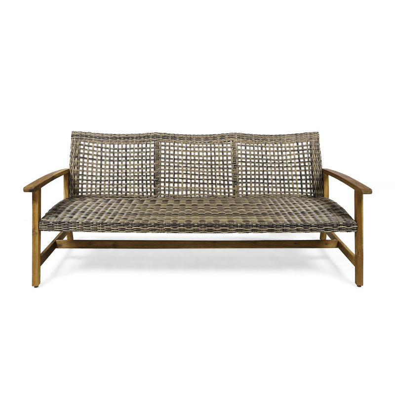 3 Seater Couch With Long-Lasting Seat And Wood Strong Structure, Natural