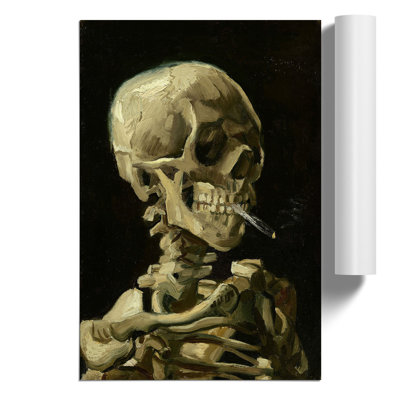 Cigarette With Skull by Vincent Van Gogh - No Frame Painting