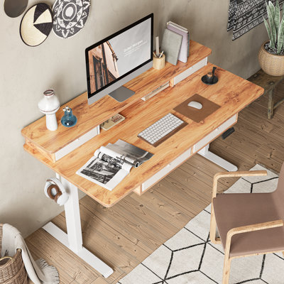 Inbox Zero Electric Height Adjustable Standing Desk & Reviews | Wayfair